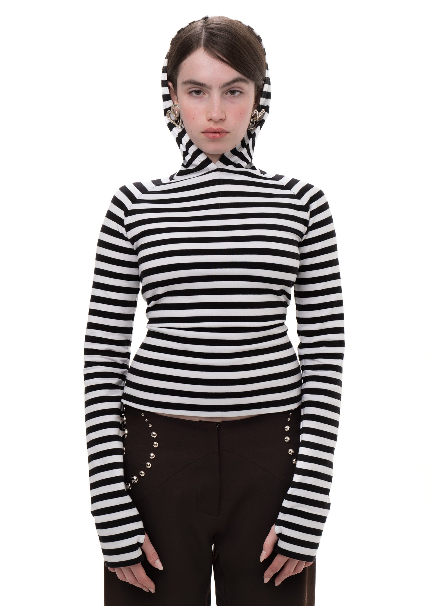 HOOD LONGSLEEVE STRIPED TEE