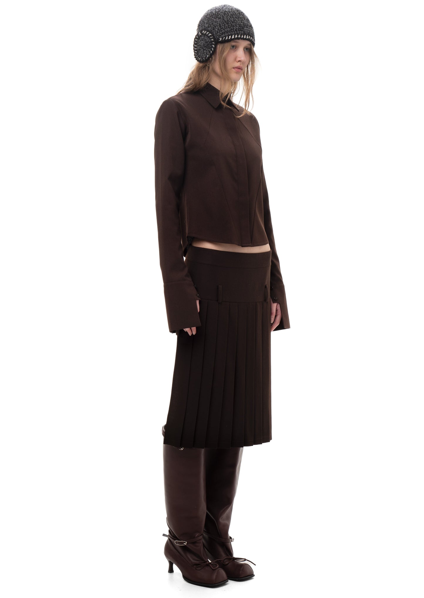 WOOL SHIRT IN BROWN