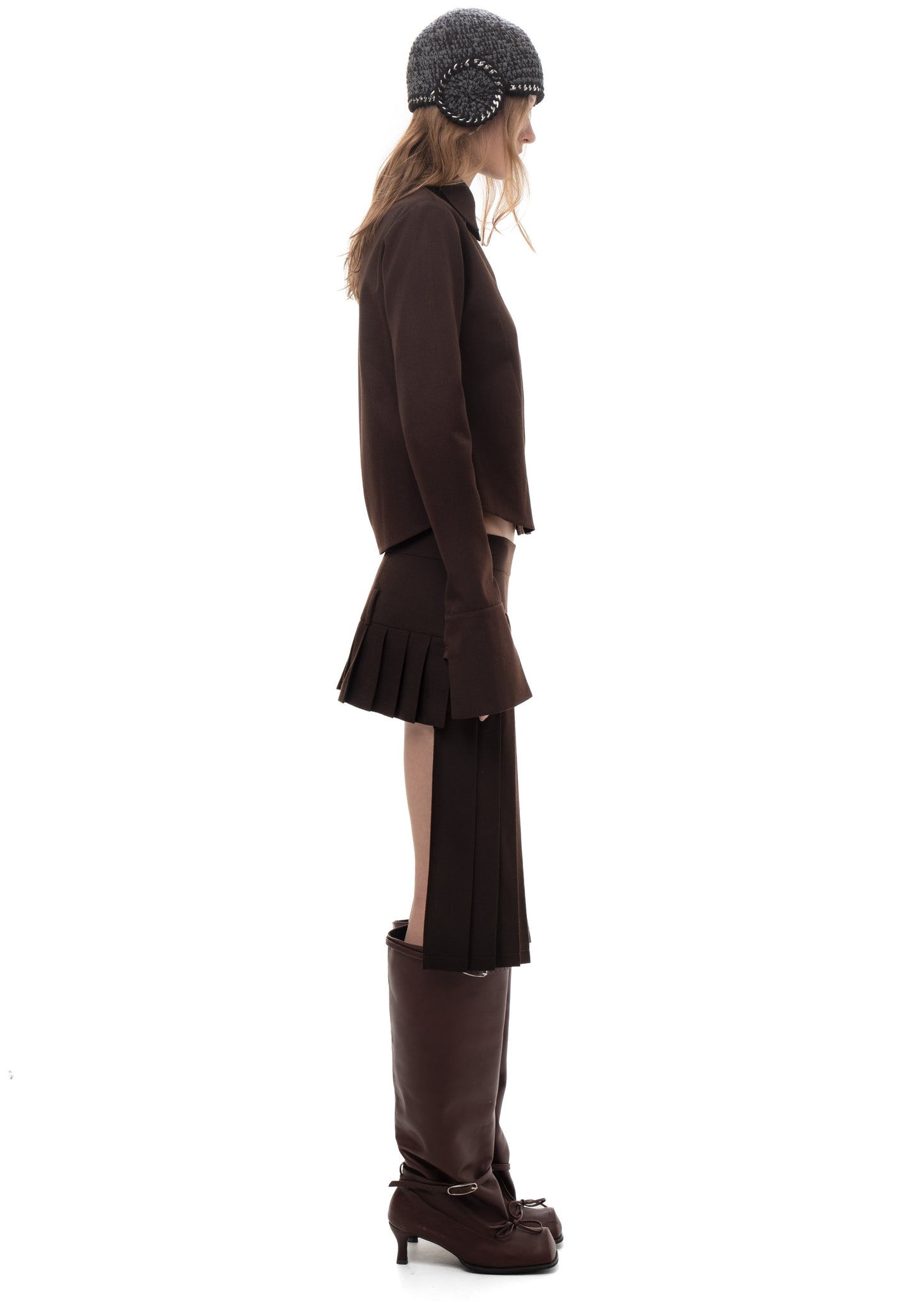 WOOL SHIRT IN BROWN
