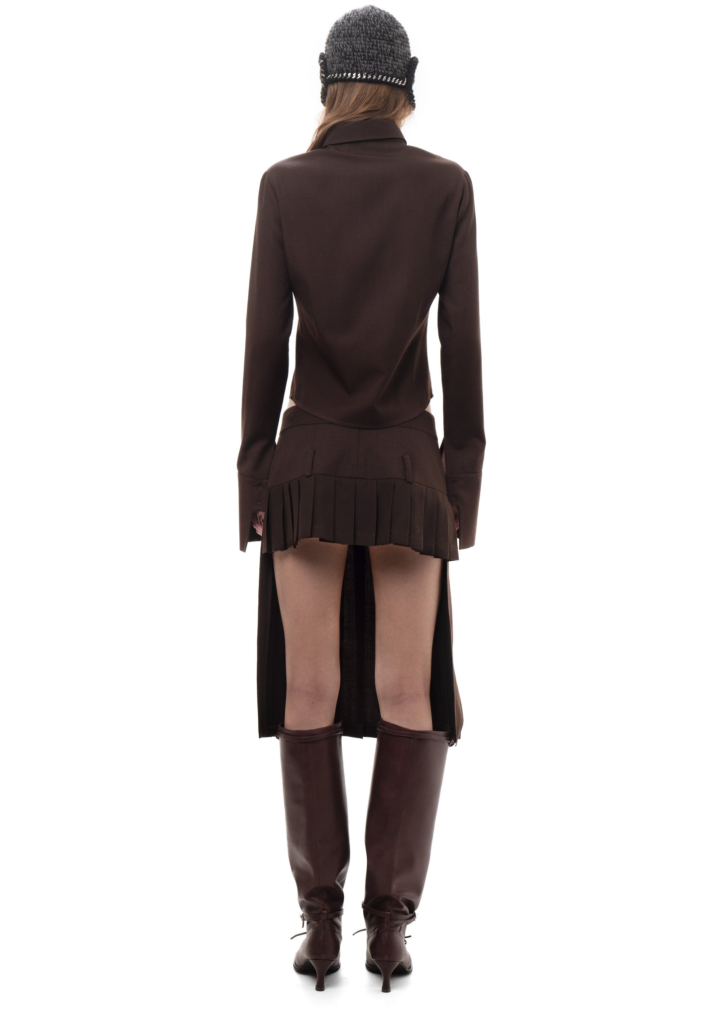 WOOL SHIRT IN BROWN