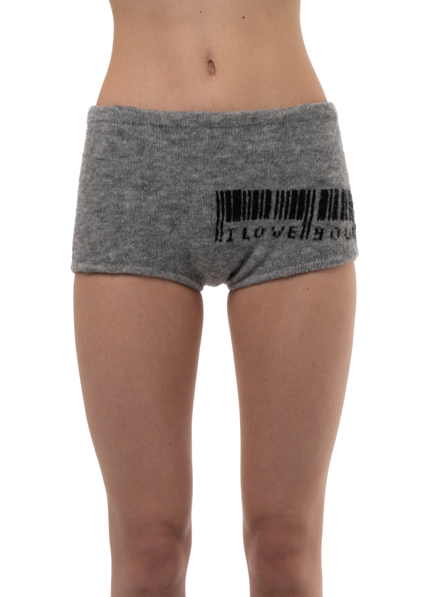 I LOVE YOU KNIT MICRO SHORTS