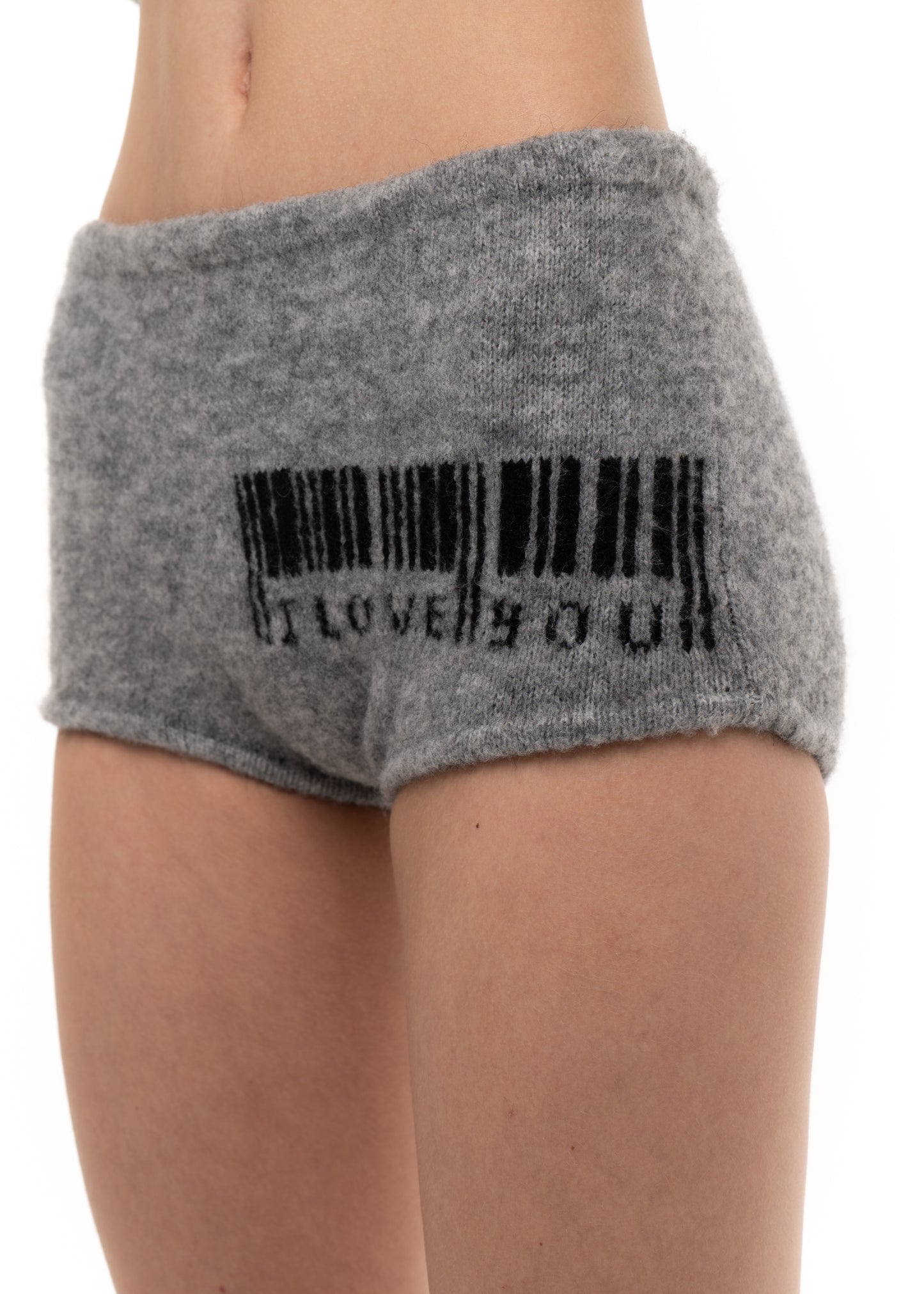 I LOVE YOU KNIT MICRO SHORTS