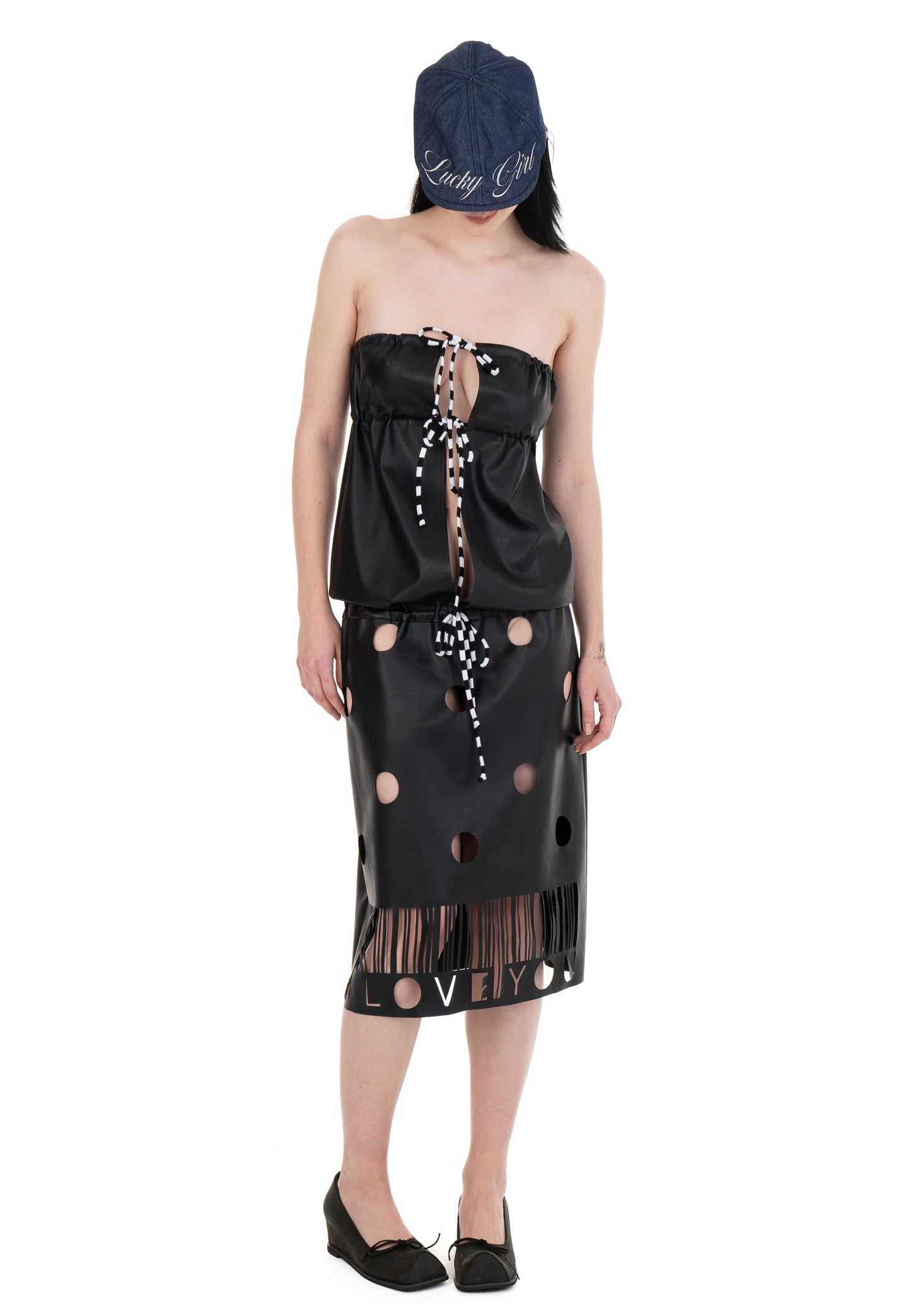 I LOVE YOU LEATHER DRESS