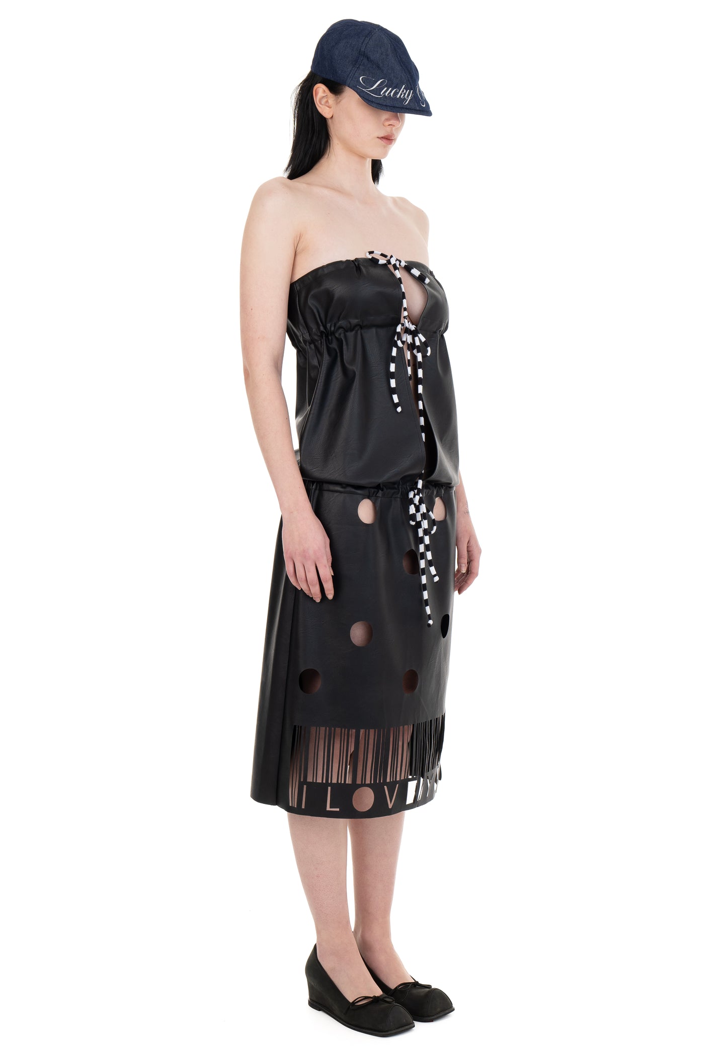 I LOVE YOU LEATHER DRESS
