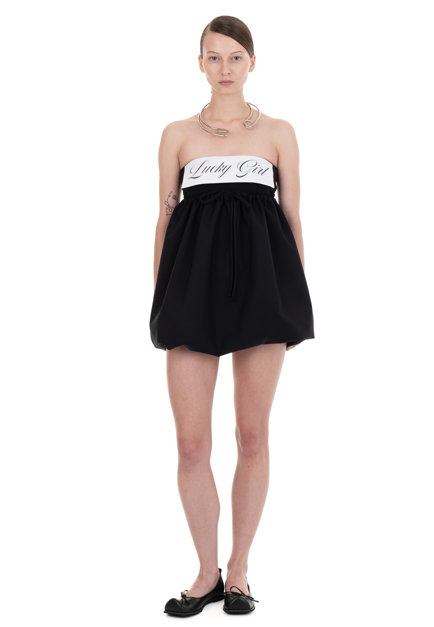 LUCKY GIRL TUBE DRESS BLACK