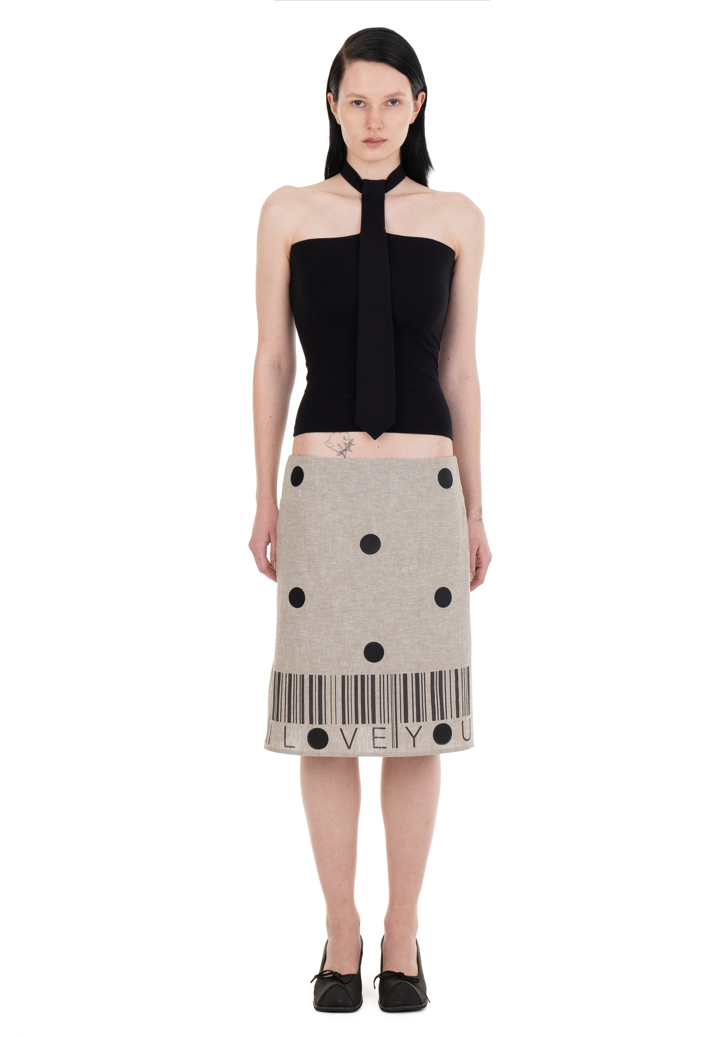 NECKTIE TUBE TOP BLACK