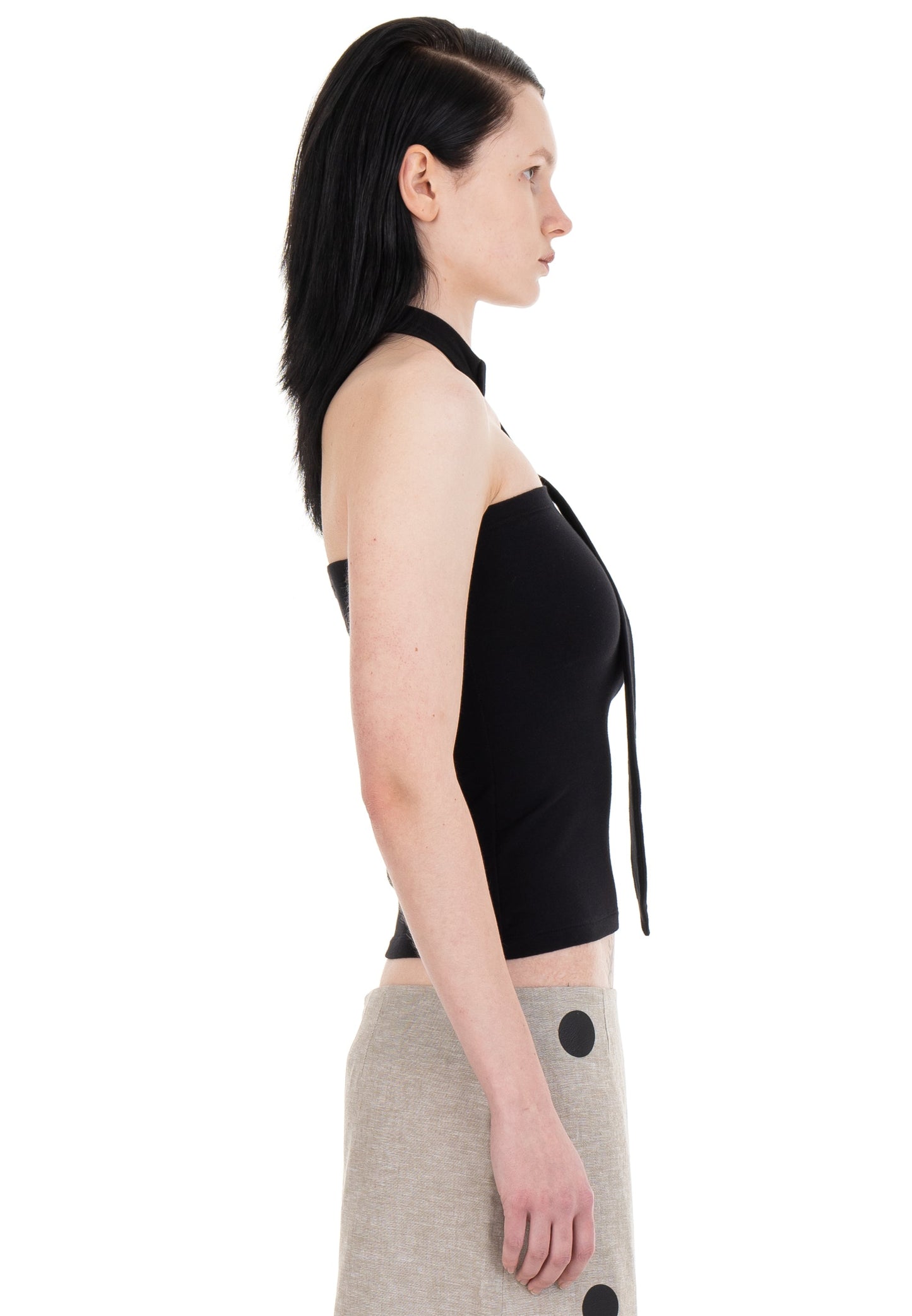 NECKTIE TUBE TOP BLACK