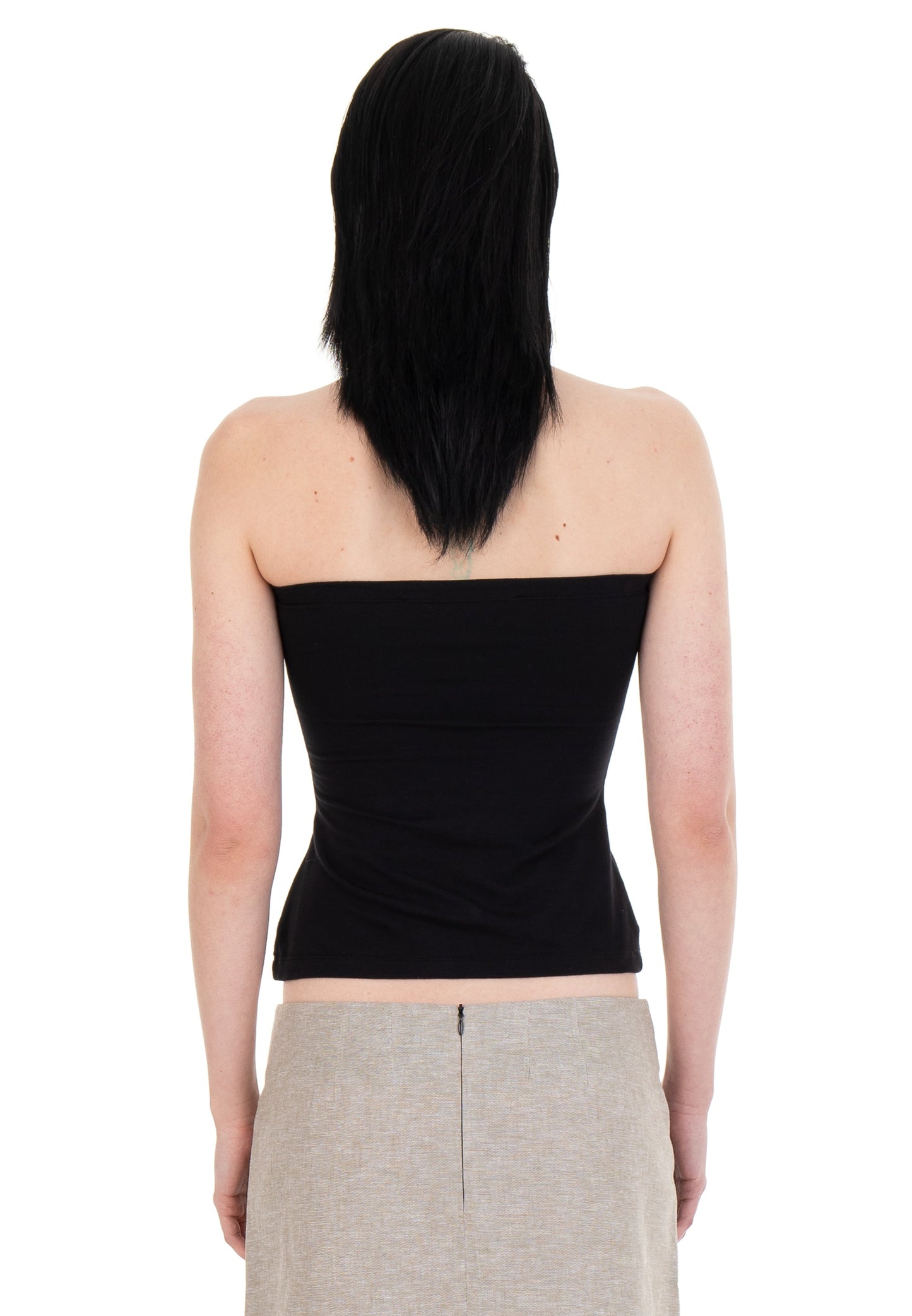 NECKTIE TUBE TOP BLACK