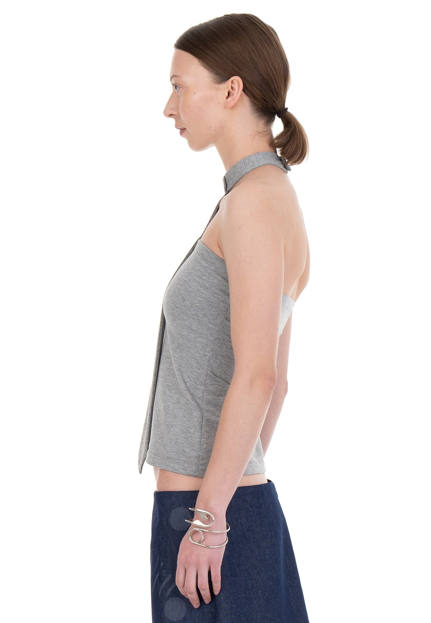 NECKTIE TUBE TOP GREY