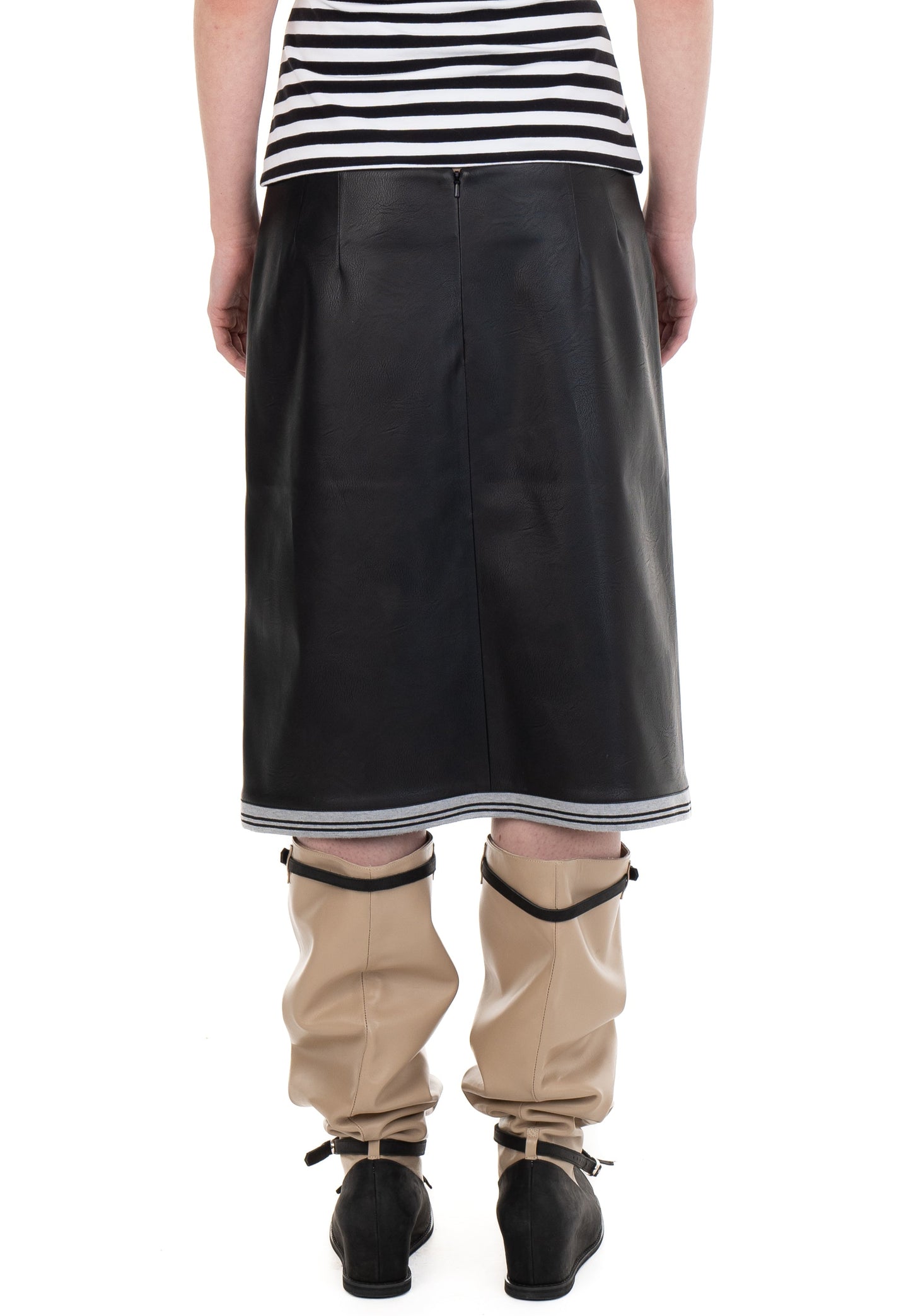I LOVE YOU LEATHER MIDI SKIRT