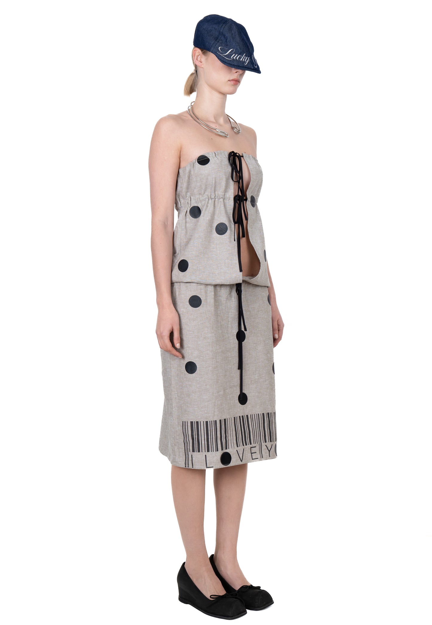 I LOVE YOU LINEN DRESS