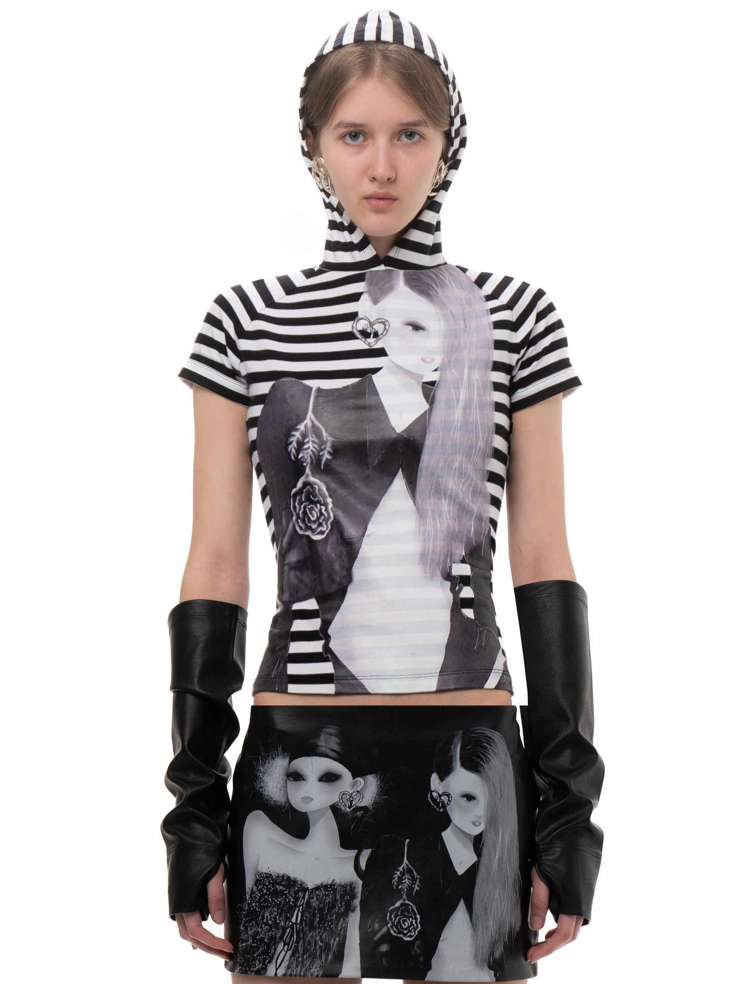HOOD PRINTED TEE