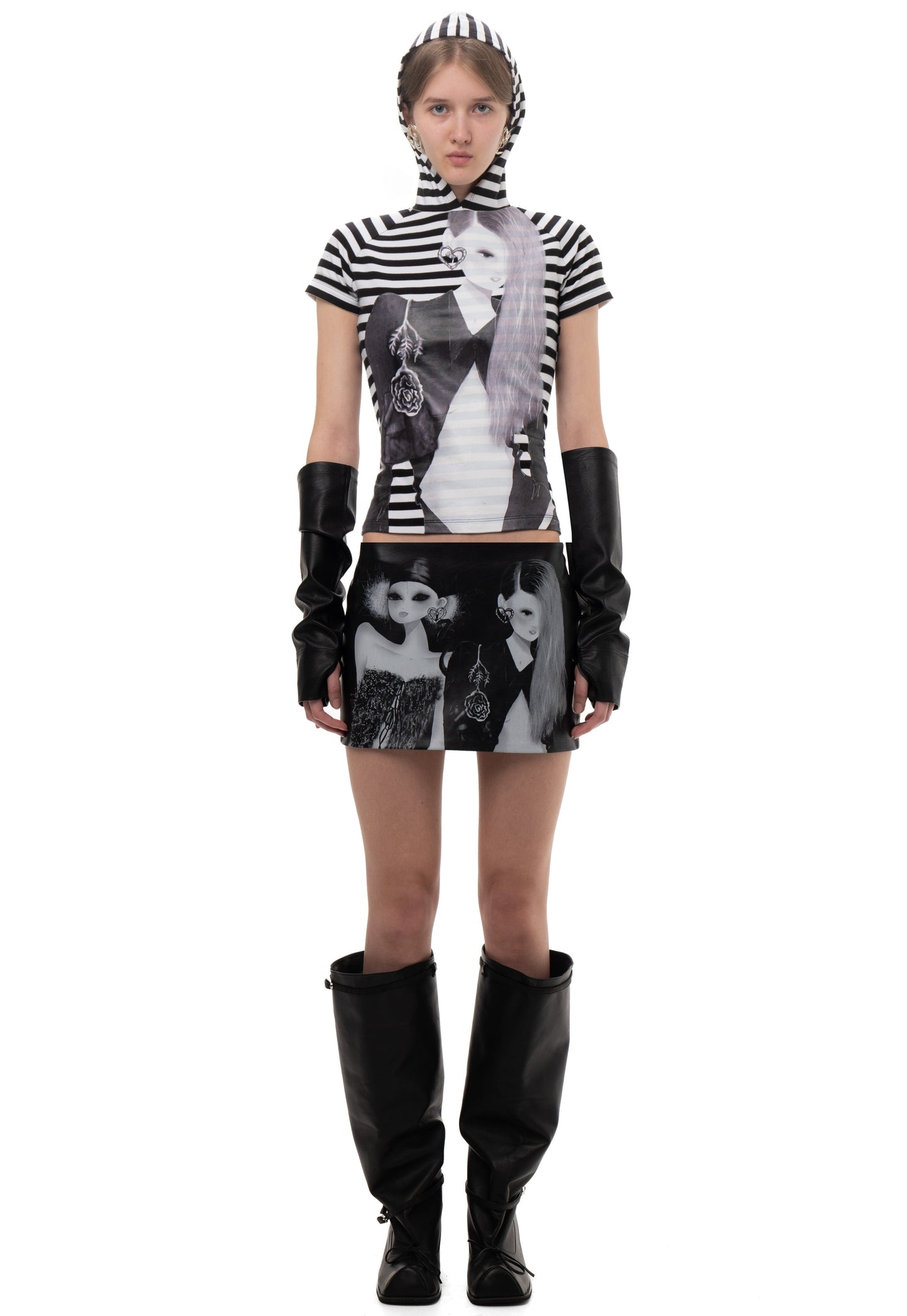 HOOD PRINTED TEE