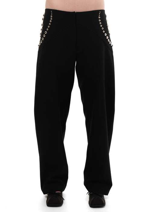 STUDDED SPIRAL TROUSERS
