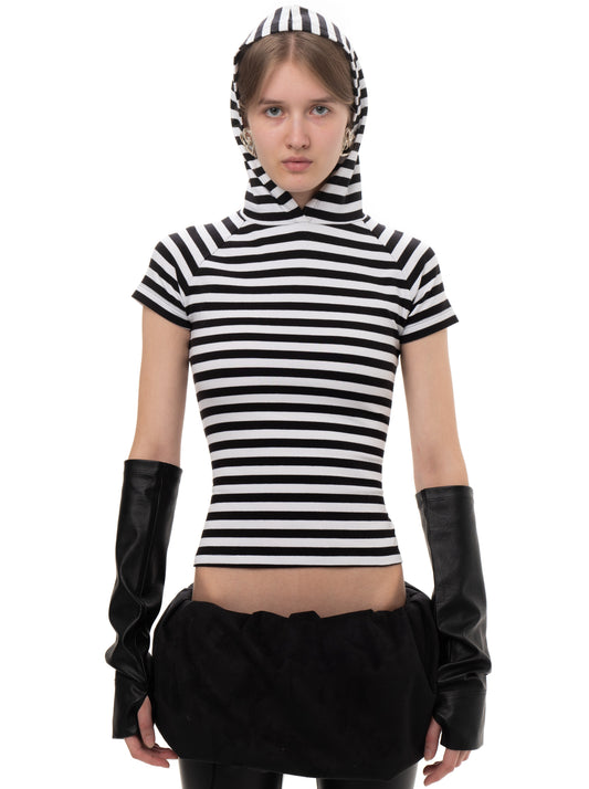 HOOD STRIPED TEE