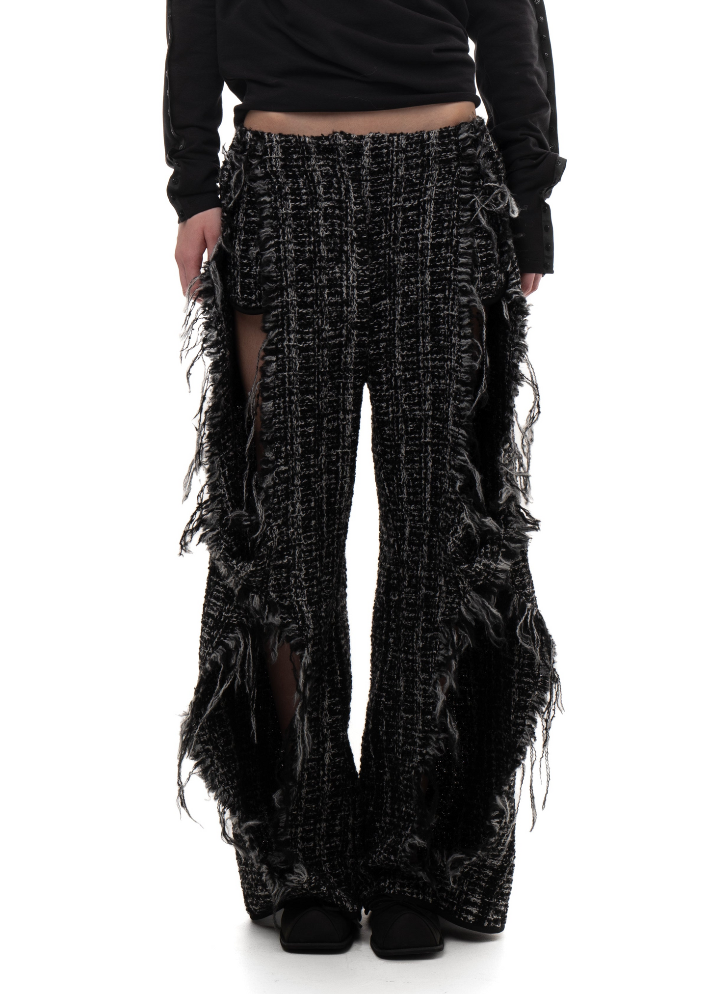 BRUSHED TWEED TWIST TROUSERS