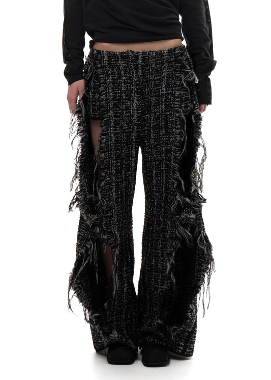 BRUSHED TWEED TWIST TROUSERS