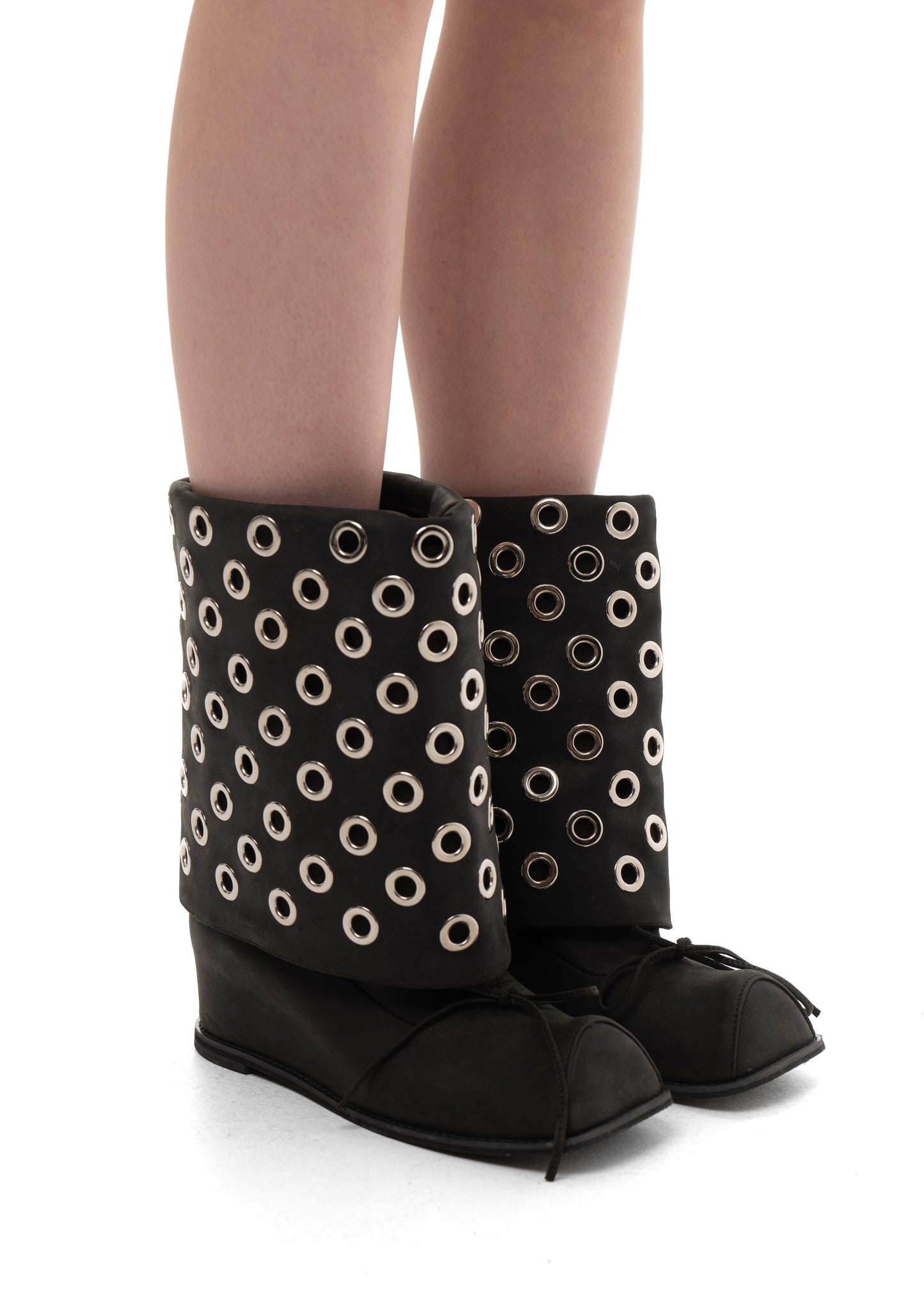 HOFA STUDDED WEDGE BOOTS