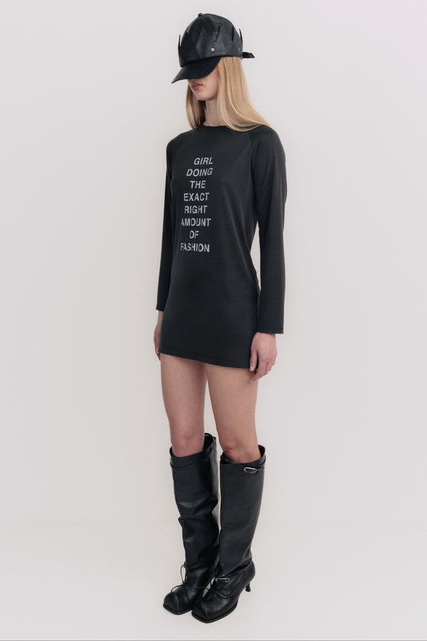'GIRL DOING THE EXACT RIGHT AMOUNT OF FASHION' MINI DRESS
