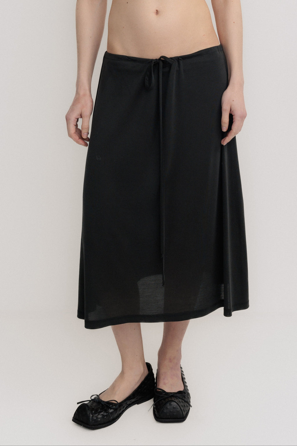 GATHERED MIDI SKIRT