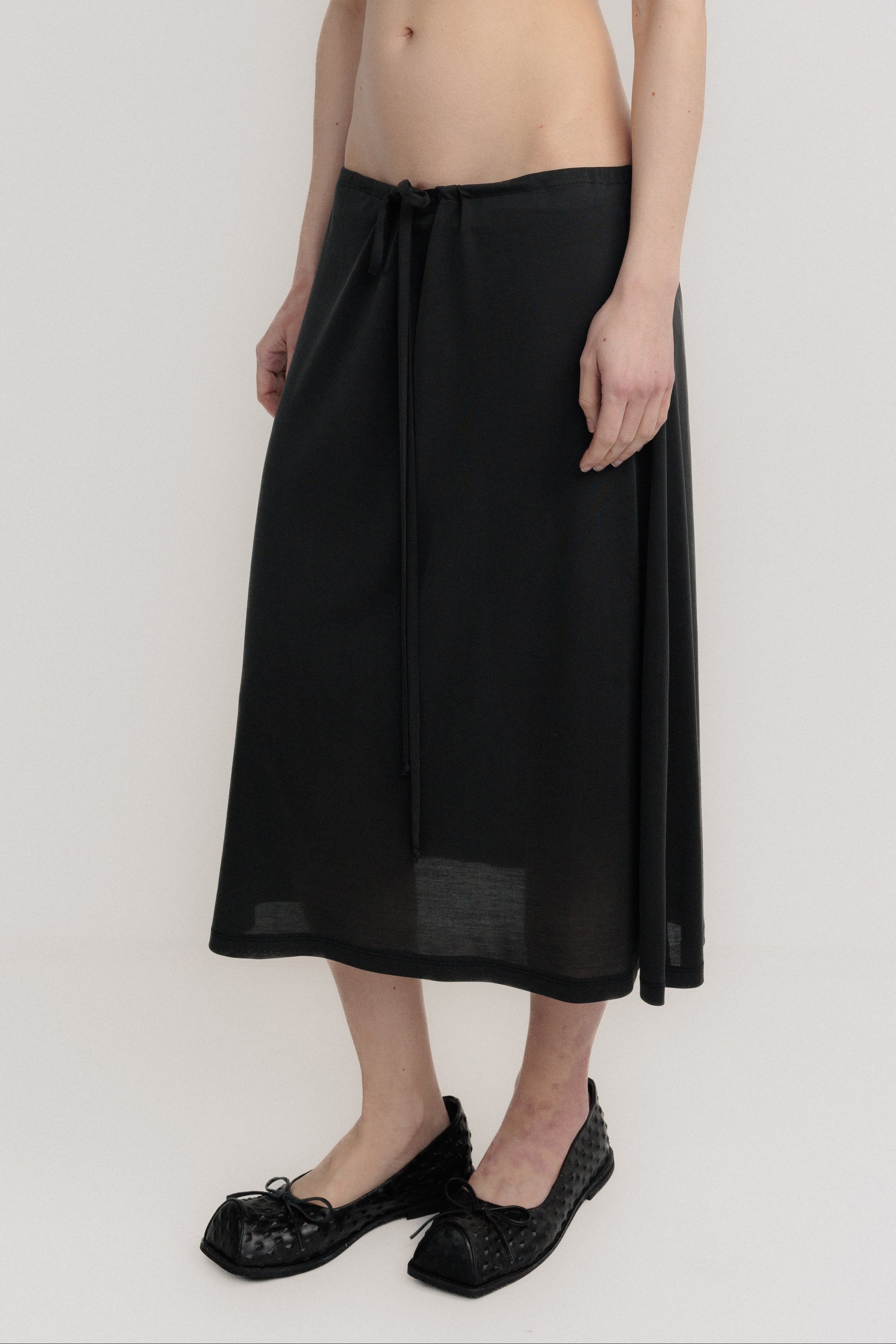 GATHERED MIDI SKIRT