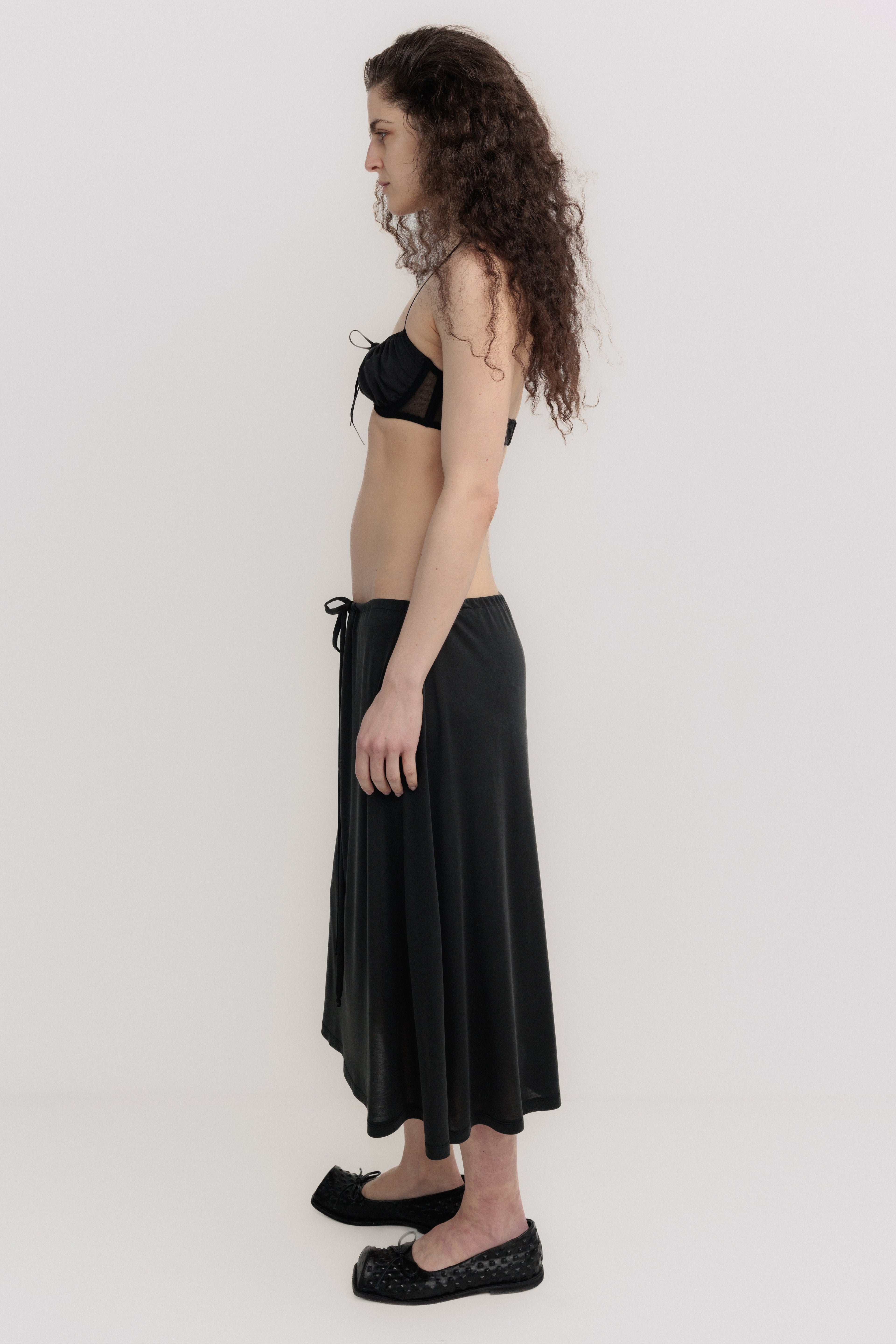 GATHERED MIDI SKIRT
