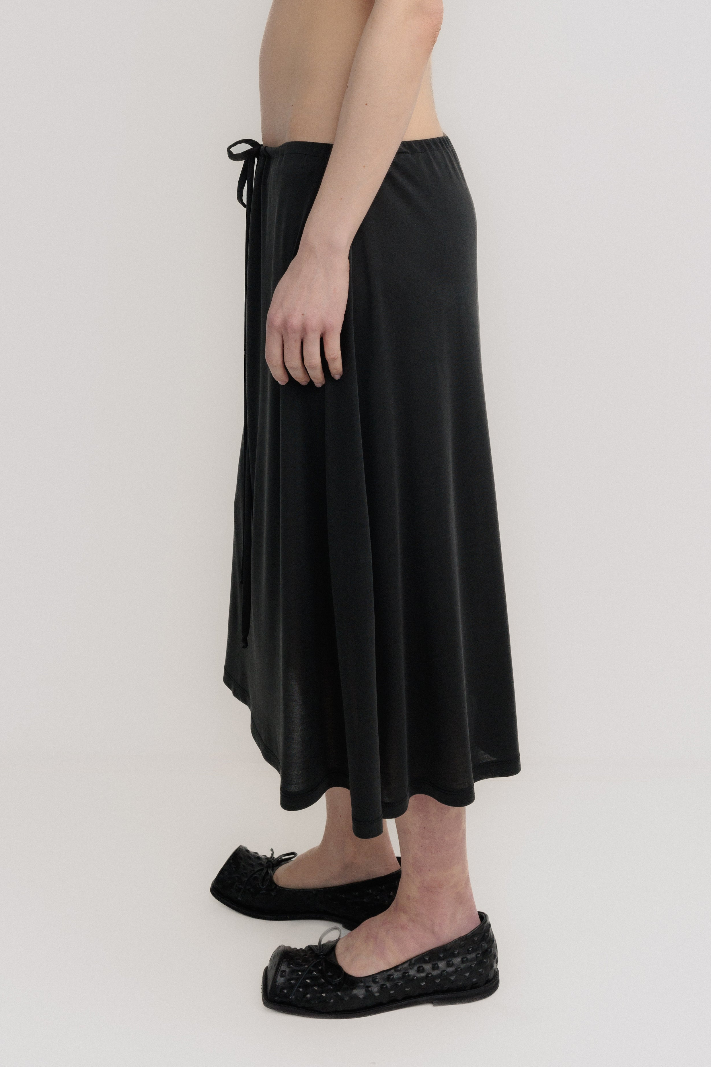 GATHERED MIDI SKIRT