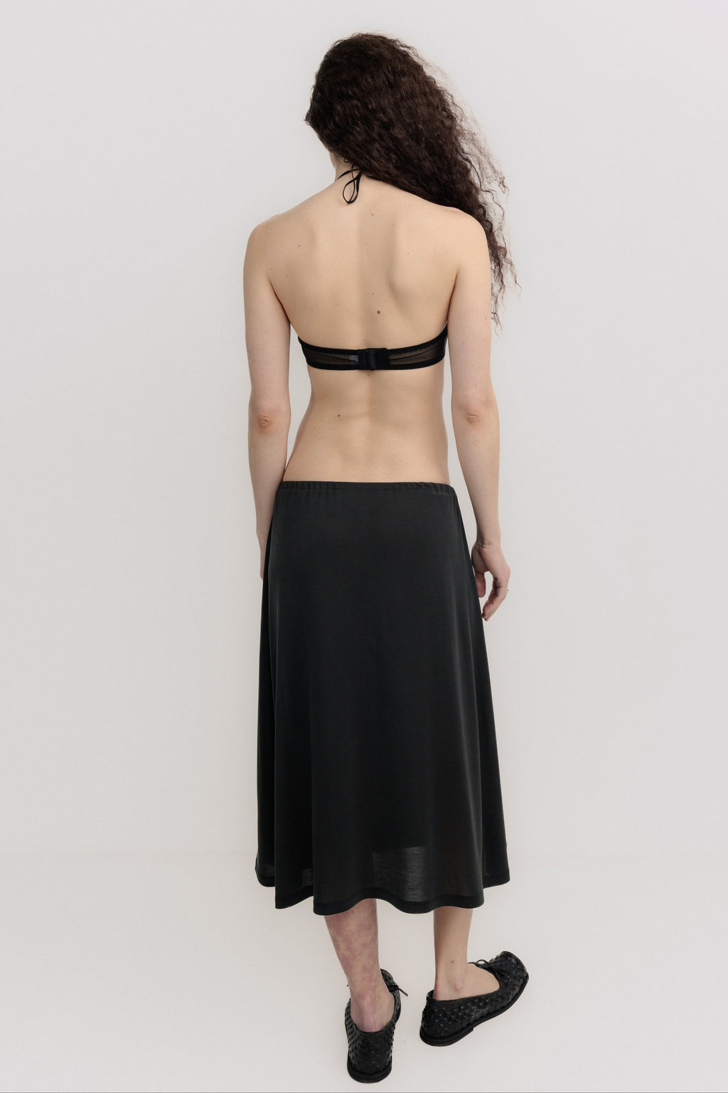 GATHERED MIDI SKIRT