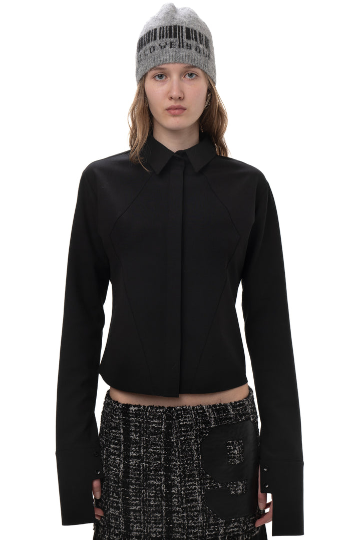 WOOL SHIRT IN BLACK – Urte Kat