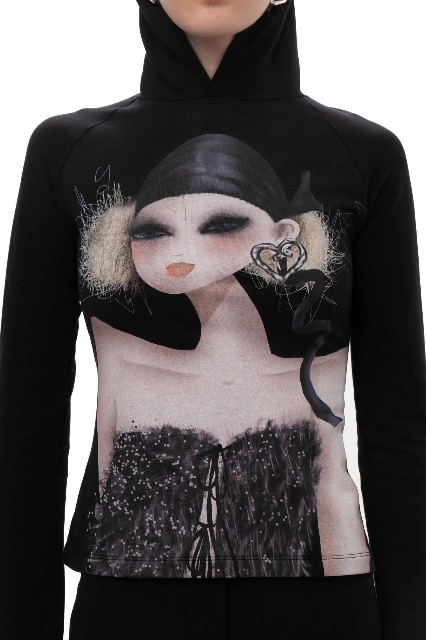 HOOD PRINTED LONGSLEEVE TEE
