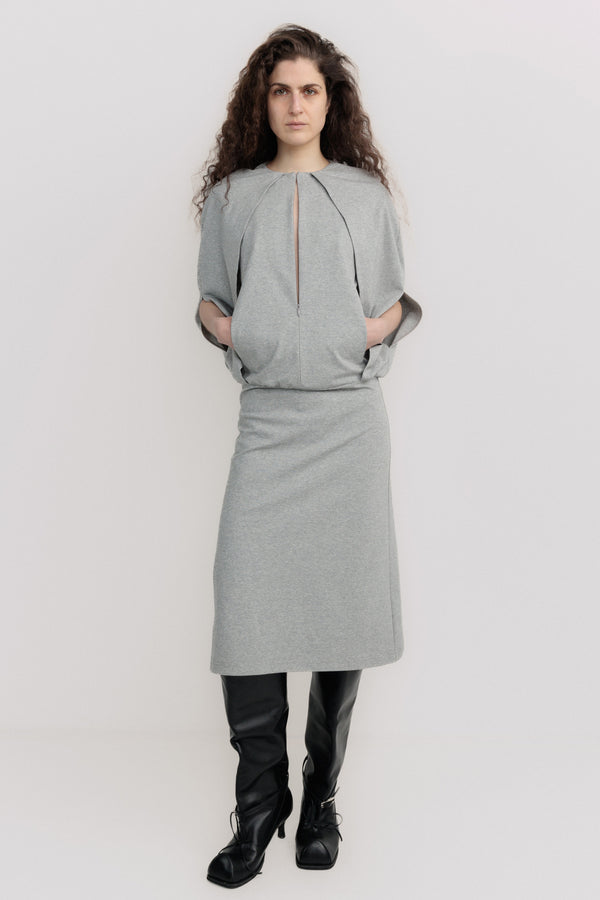 CAPE DRESS GREY