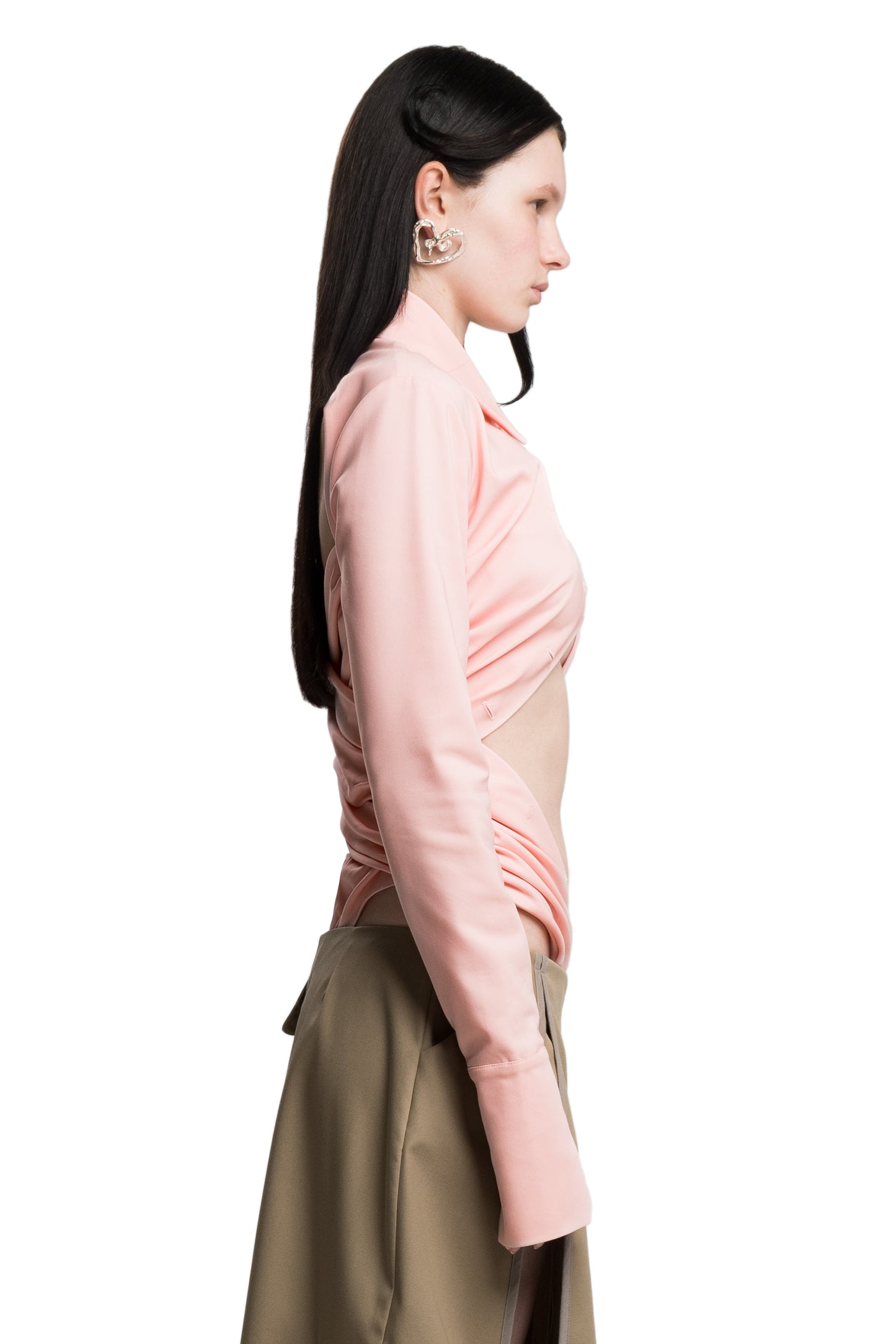 DRAPED SHIRT IN PINK