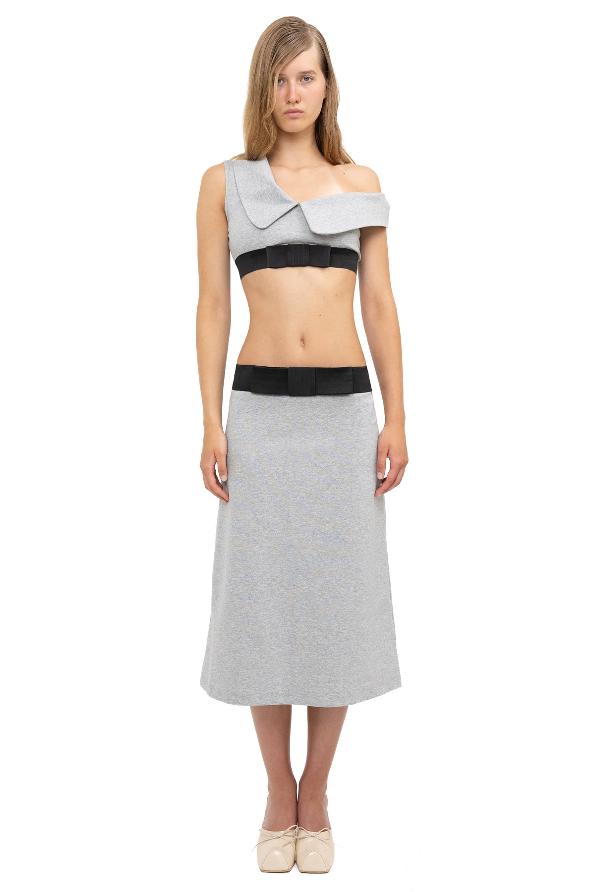 BOW SKIRT GREY
