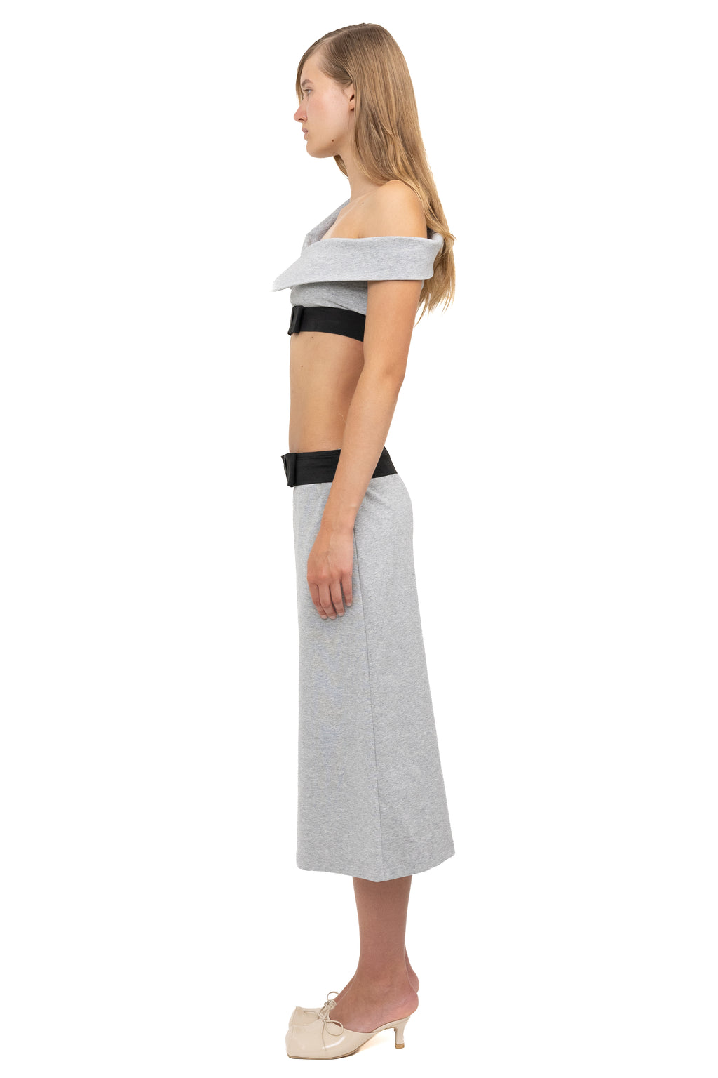 BOW SKIRT GREY