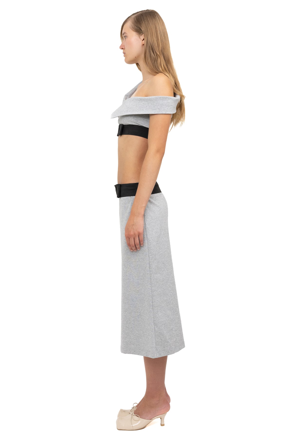 BOW SKIRT GREY