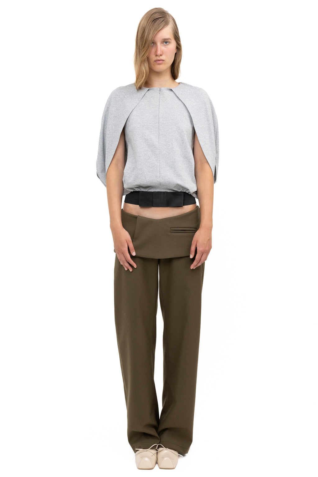 BOW TROUSER CHAKI