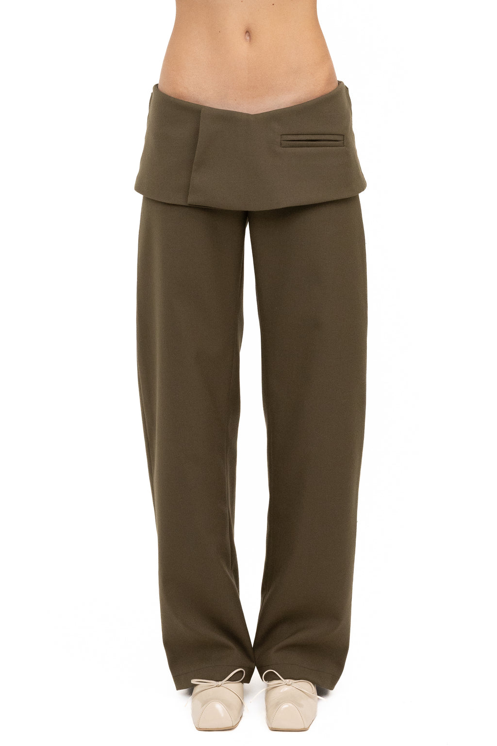 BOW TROUSER CHAKI