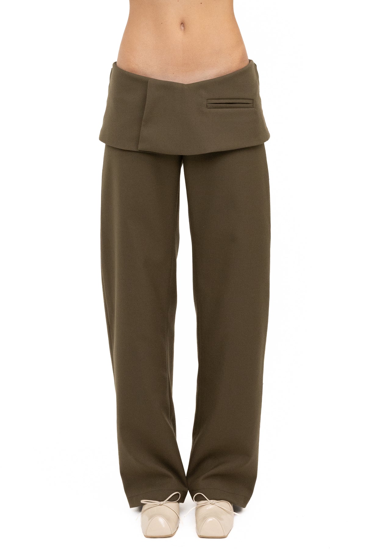 BOW TROUSER CHAKI