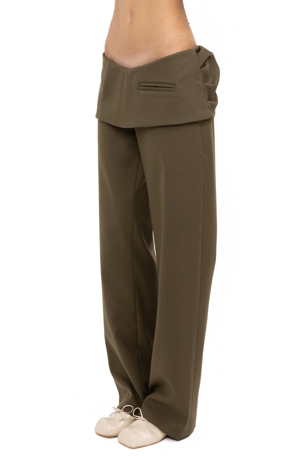 BOW TROUSER CHAKI
