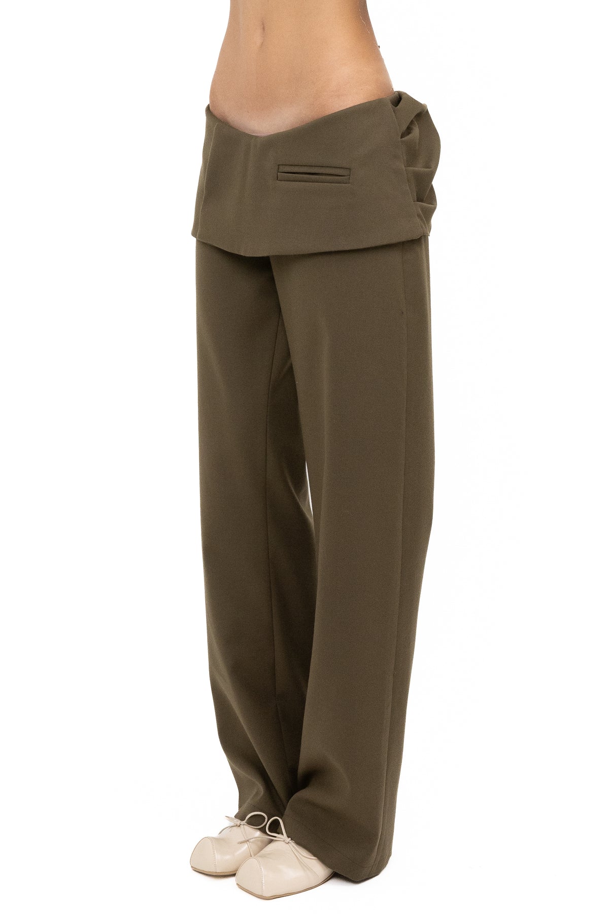 BOW TROUSER CHAKI