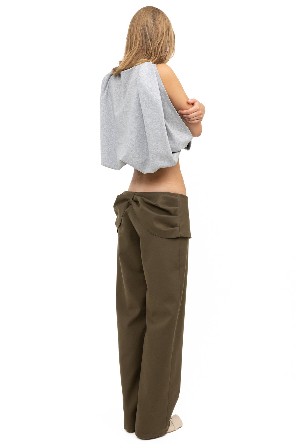 BOW TROUSER CHAKI