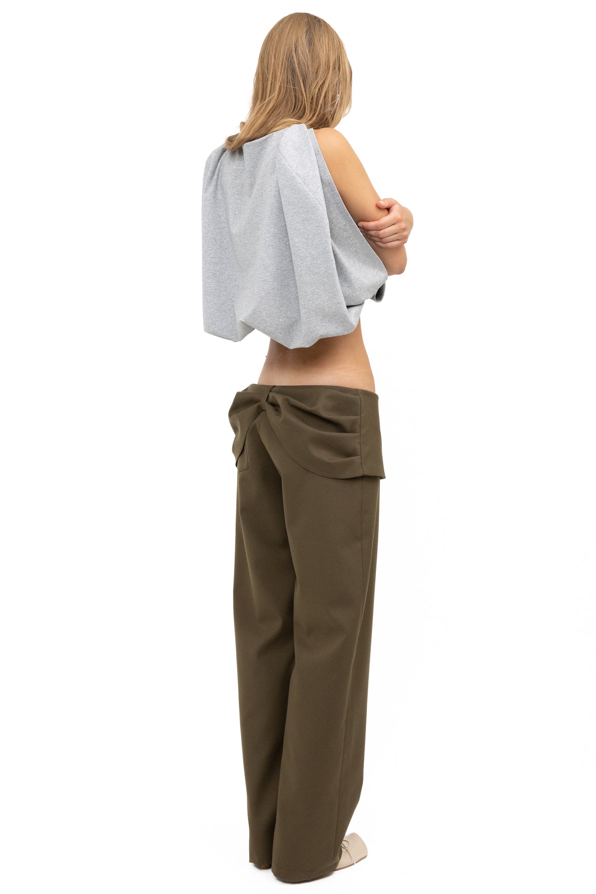 BOW TROUSER CHAKI