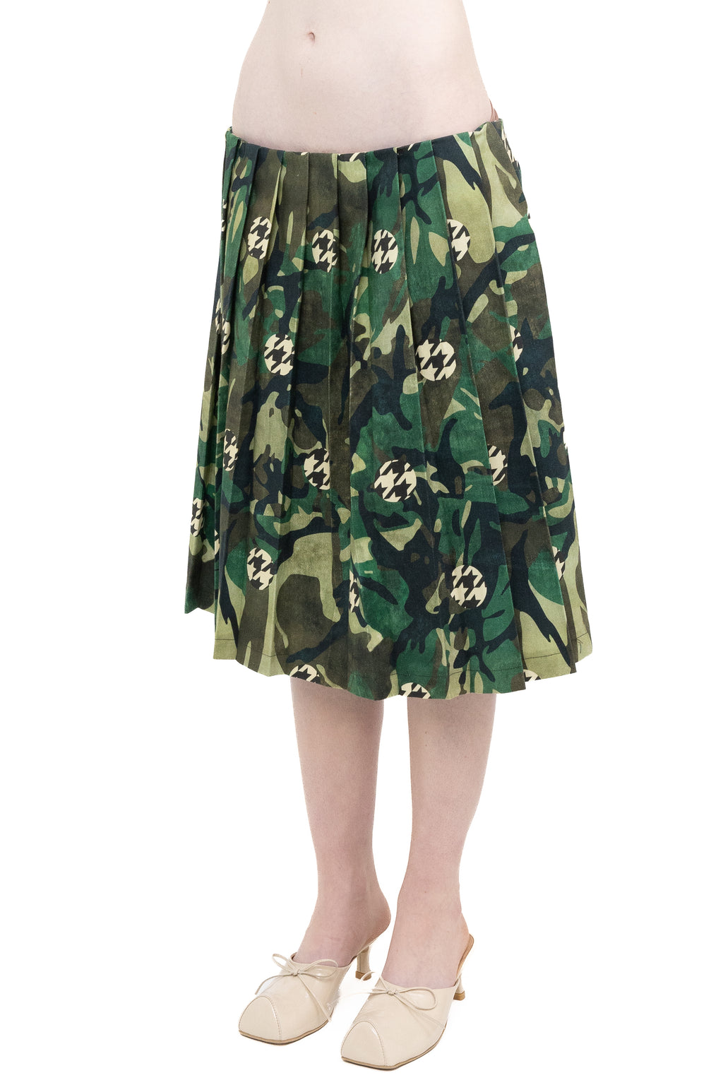 PLEATED CAMO SKIRT