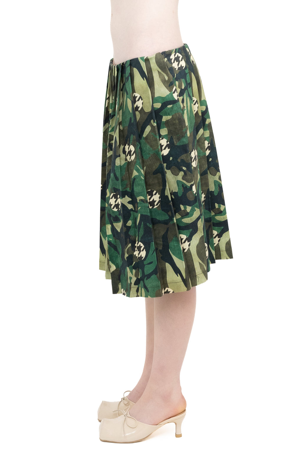 PLEATED CAMO SKIRT