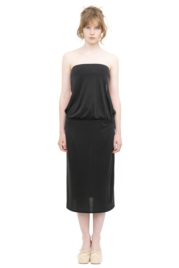 BACKLESS TUBE DRESS BLACK