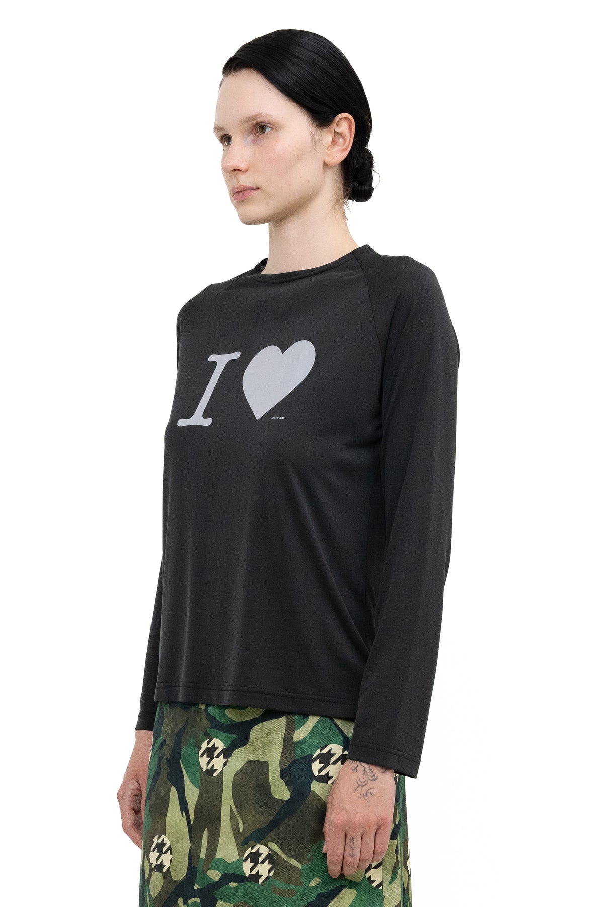 'I LOVE' TOP BLACK