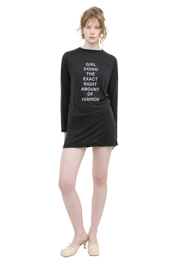 'GIRL DOING THE EXACT RIGHT AMOUNT OF FASHION' MINI DRESS