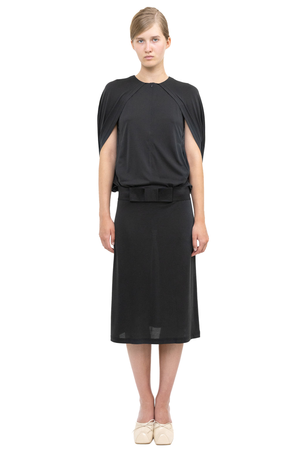 CAPE DRESS CHARCOAL