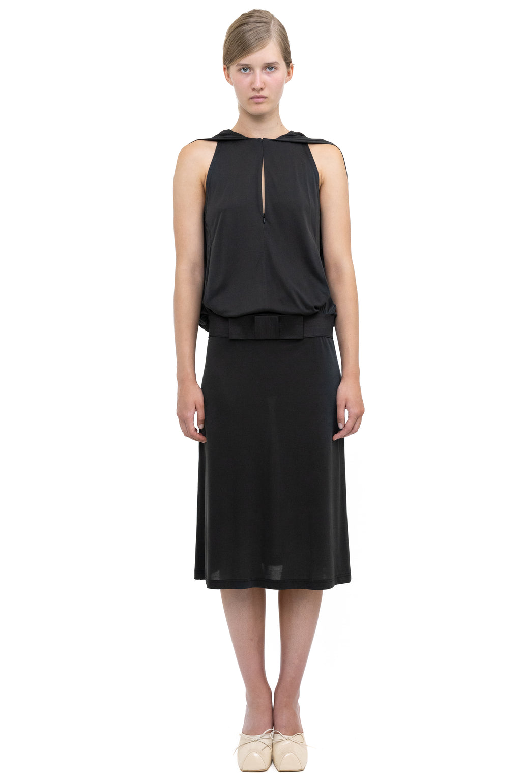 CAPE DRESS CHARCOAL