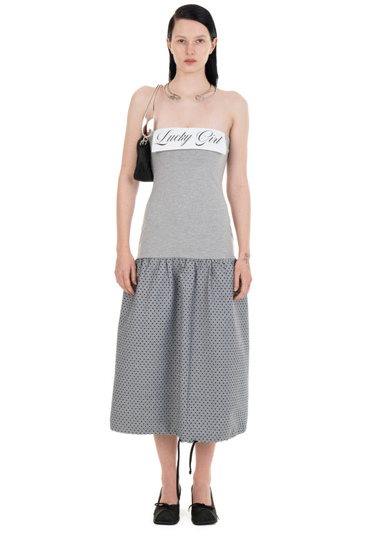 LUCKY GIRL TUBE DRESS GREY